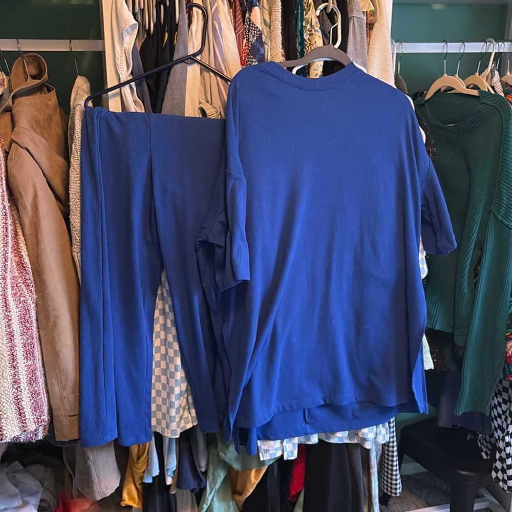 Ribbed Blue Lex Playsuit Dressed In LALA